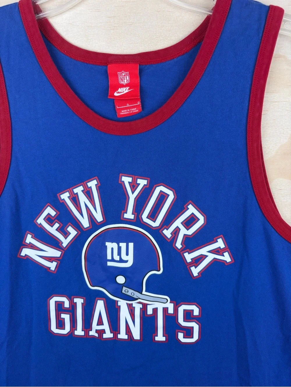 NIKE NFL New York Giants Logo Blue Tank Top  Size Large VTG